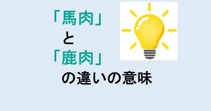 馬肉と鹿肉の違いの意味を分かりやすく解説！