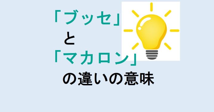 ブッセとマカロンの違いの意味を分かりやすく解説！