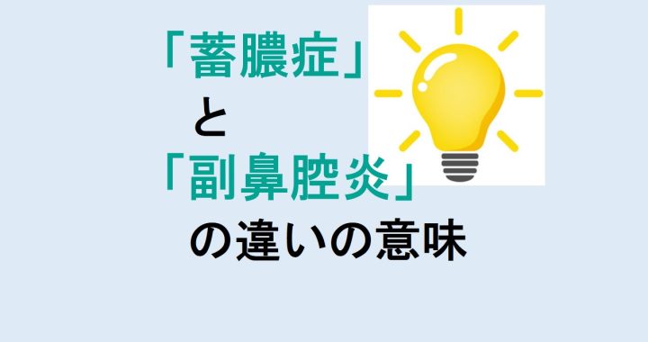 蓄膿症と副鼻腔炎の違いの意味を分かりやすく解説！