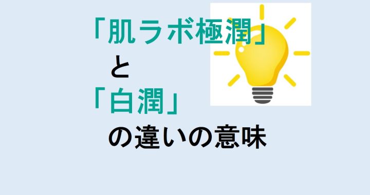 肌ラボ極潤と白潤の違いの意味を分かりやすく解説！