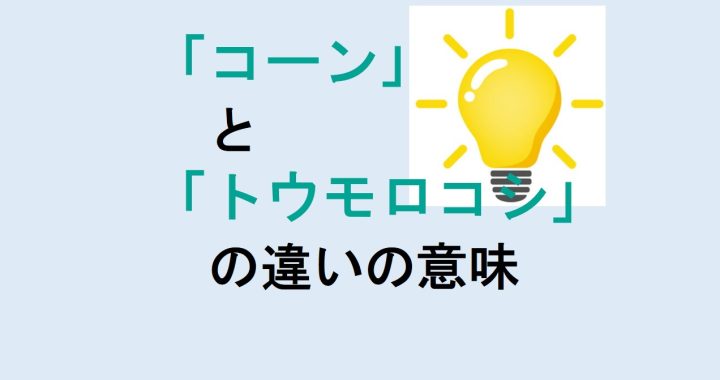 コーンとトウモロコシの違いの意味を分かりやすく解説！