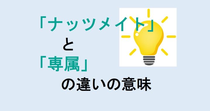 ナッツメイトと専属の違いの意味を分かりやすく解説！