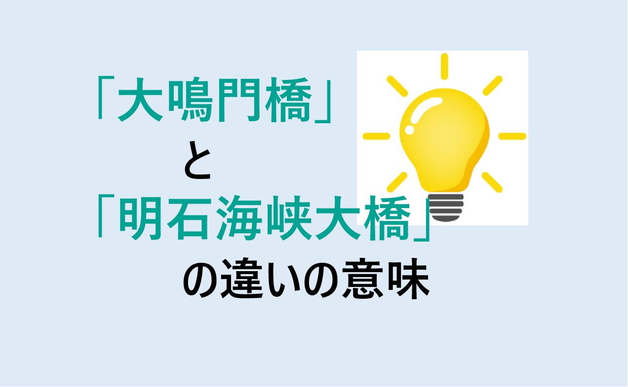 大鳴門橋と明石海峡大橋の違い