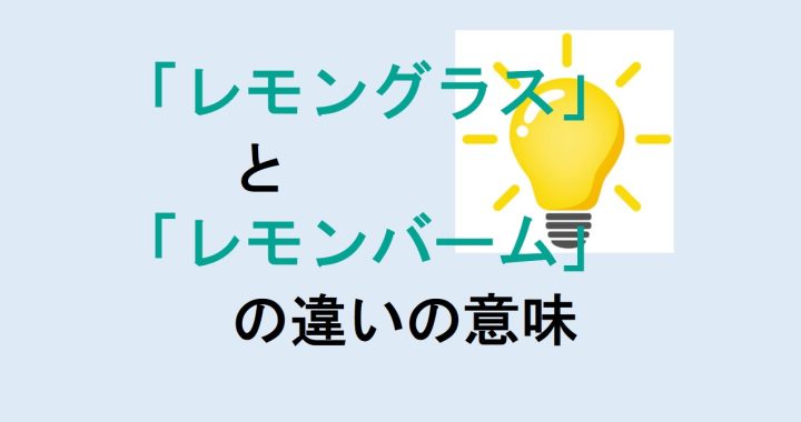 レモングラスとレモンバームの違いの意味を分かりやすく解説！