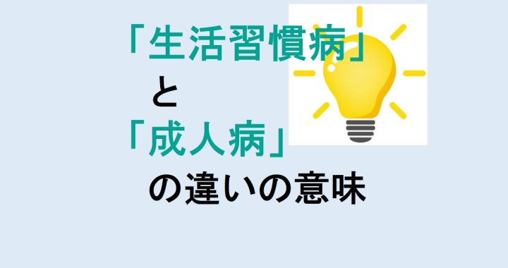 生活習慣病と成人病の違いの意味を分かりやすく解説！