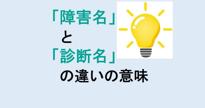 障害名と診断名の違いの意味を分かりやすく解説！