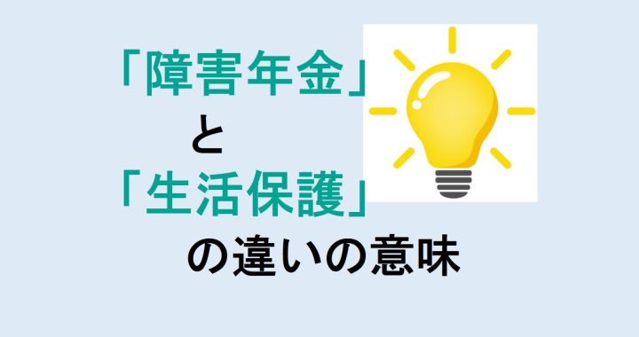 障害年金と生活保護の違いの意味を分かりやすく解説！