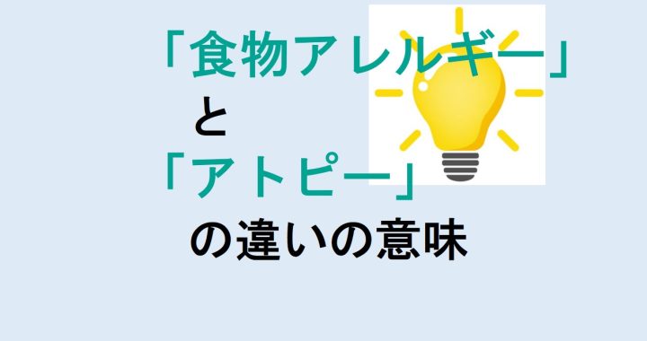 食物アレルギーとアトピーの違いの意味を分かりやすく解説！