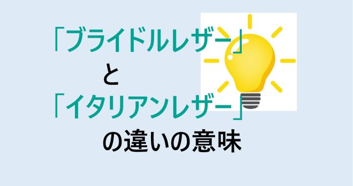 ブライドルレザーとイタリアンレザーの違いの意味を分かりやすく解説！