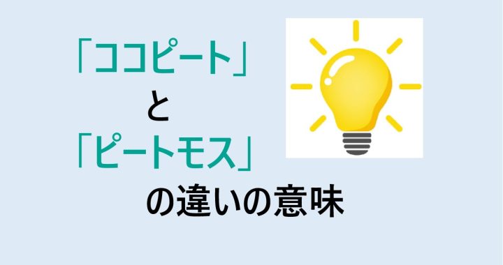 ココピートとピートモスの違いの意味を分かりやすく解説！