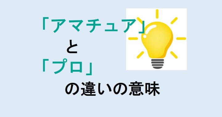 アマチュアとプロの違いの意味を分かりやすく解説！