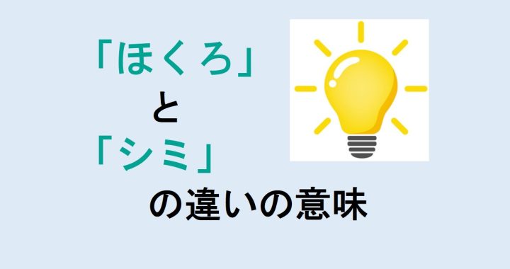 ほくろとシミの違いの意味を分かりやすく解説！