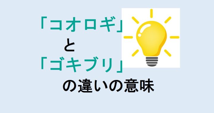 コオロギとゴキブリの違いの意味を分かりやすく解説！