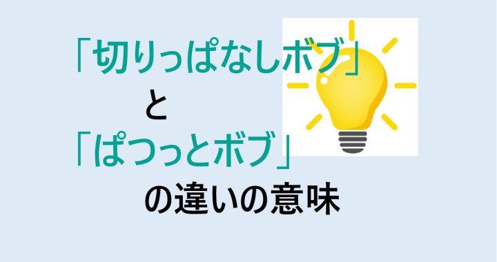 切りっぱなしボブとぱつっとボブの違いの意味を分かりやすく解説！