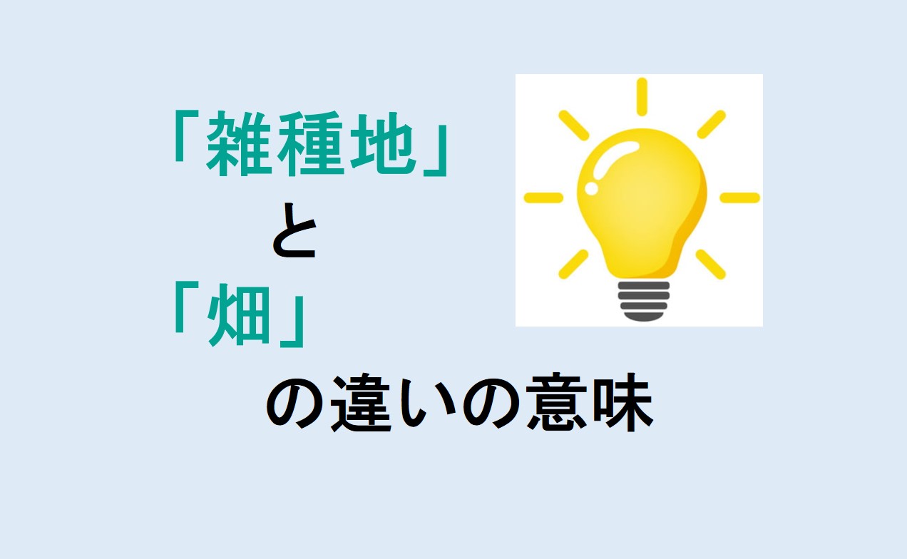 雑種地と畑の違いの意味を分かりやすく解説！