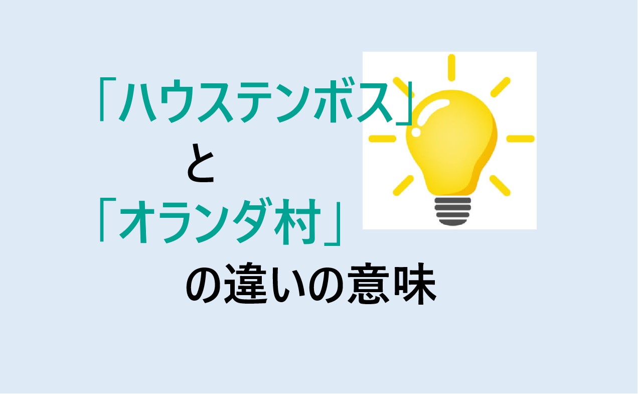 ハウステンボスとオランダ村の違いの意味を分かりやすく解説！