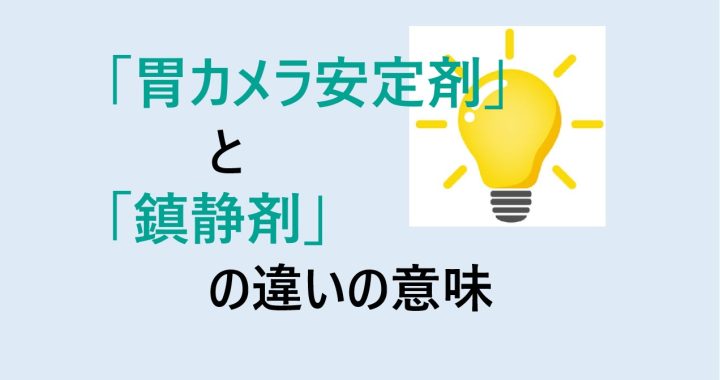 胃カメラ安定剤と鎮静剤の違いの意味を分かりやすく解説！