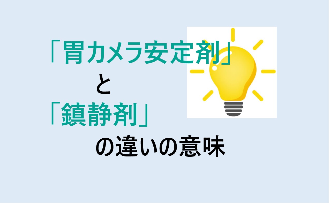 胃カメラ安定剤と鎮静剤の違い