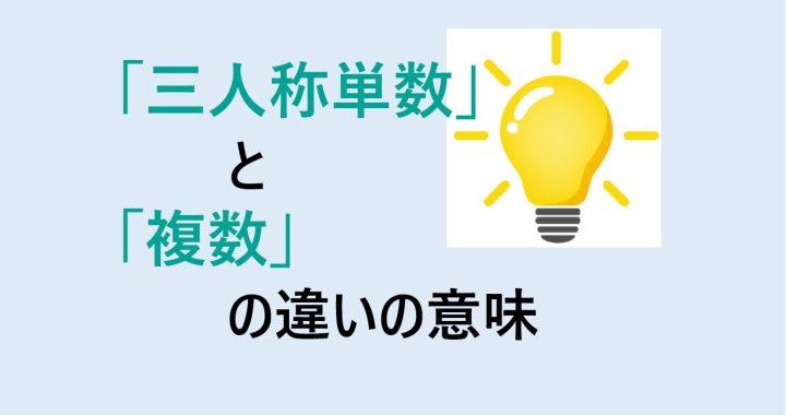 三人称単数と三人称複数の違いの意味を分かりやすく解説！