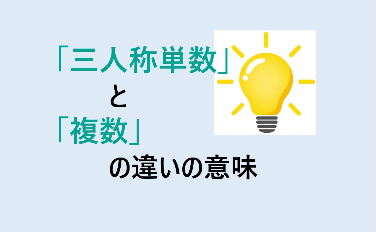 三人称単数と三人称複数の違い