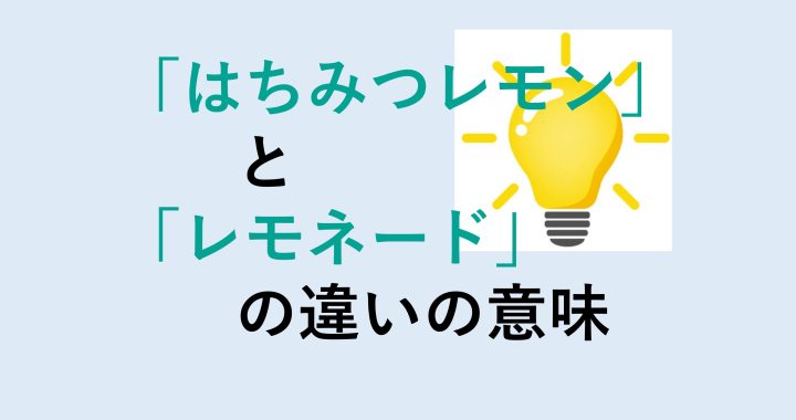 はちみつレモンとレモネードの違いの意味を分かりやすく解説！