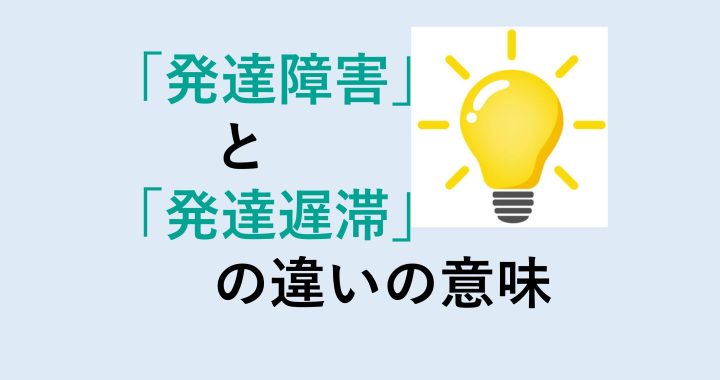 発達障害と発達遅滞の違いの意味を分かりやすく解説！