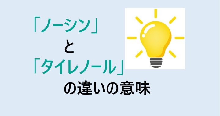 ノーシンとタイレノールの違いの意味を分かりやすく解説！