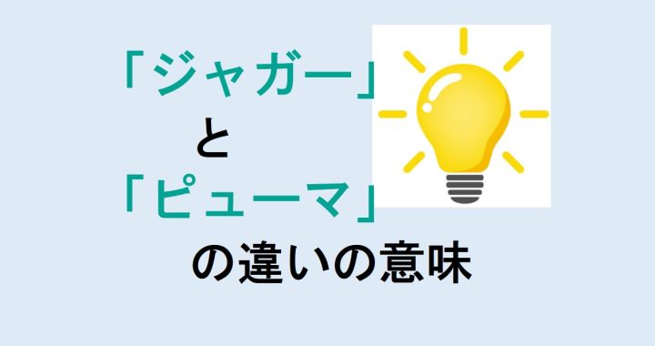 ジャガーとピューマの違いの意味を分かりやすく解説！