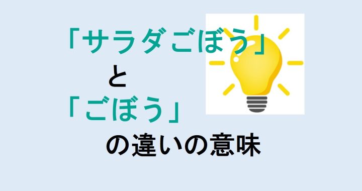 サラダごぼうとごぼうの違いの意味を分かりやすく解説！