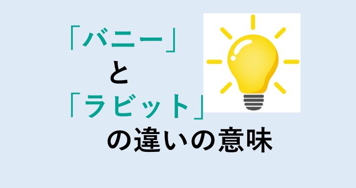 バニーとラビットの違いの意味を分かりやすく解説！