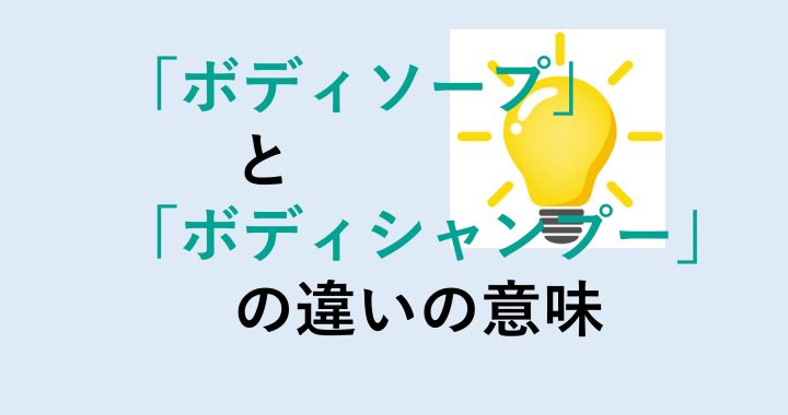 ボディソープとボディシャンプーの違いの意味を分かりやすく解説！