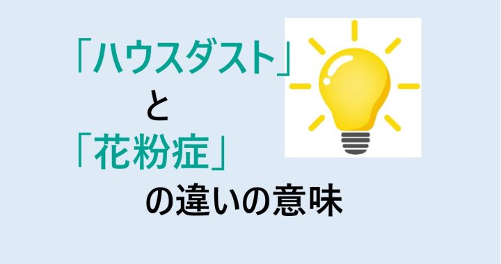 ハウスダストと花粉症の違いの意味を分かりやすく解説！