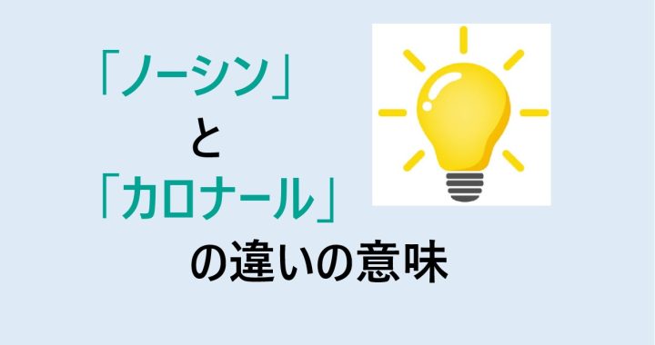 ノーシンとカロナールの違いの意味を分かりやすく解説！