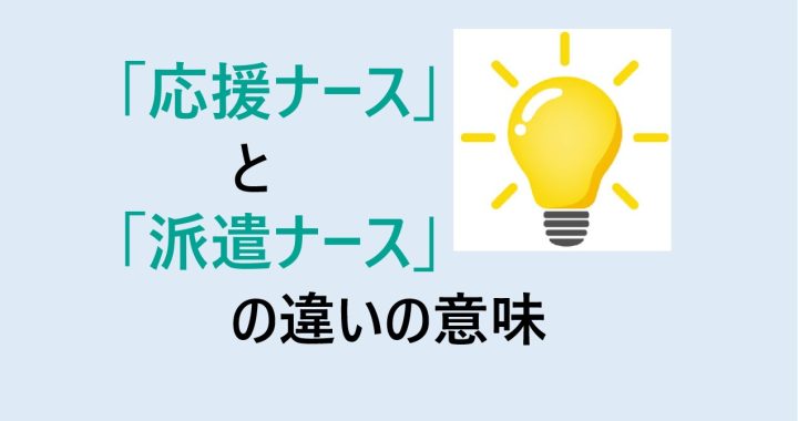 応援ナースと派遣ナースの違いの意味を分かりやすく解説！