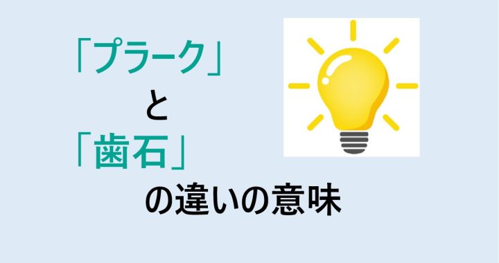 プラークと歯石の違いの意味を分かりやすく解説！