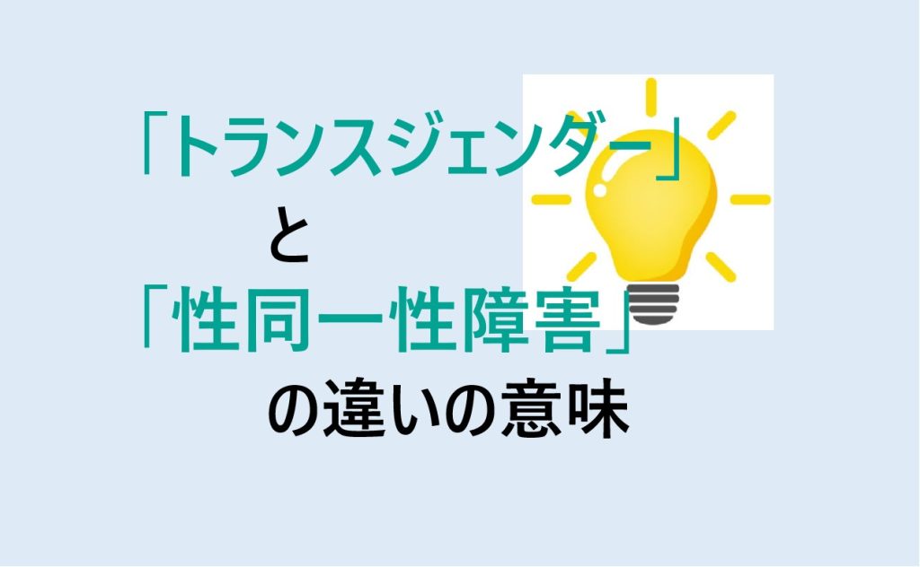 トランスジェンダーと性同一性障害の違い
