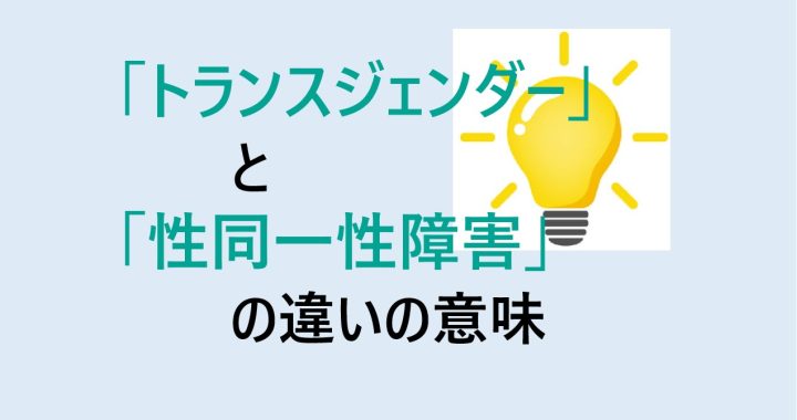 トランスジェンダーと性同一性障害の違いの意味を分かりやすく解説！