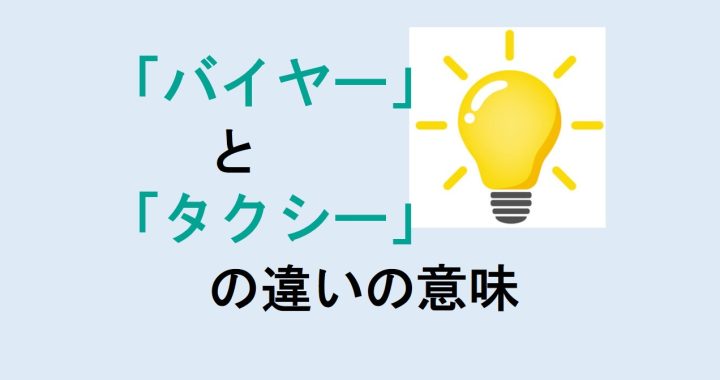 バイヤーとタクシーの違いの意味を分かりやすく解説！