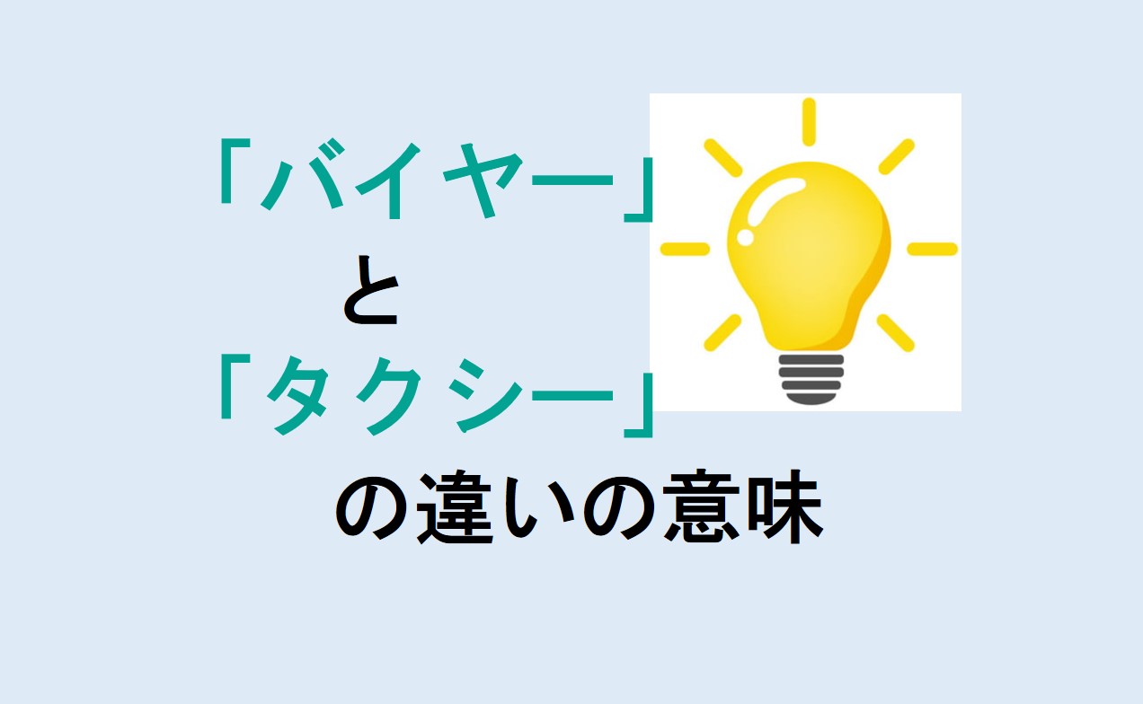 バイヤーとタクシーの違い