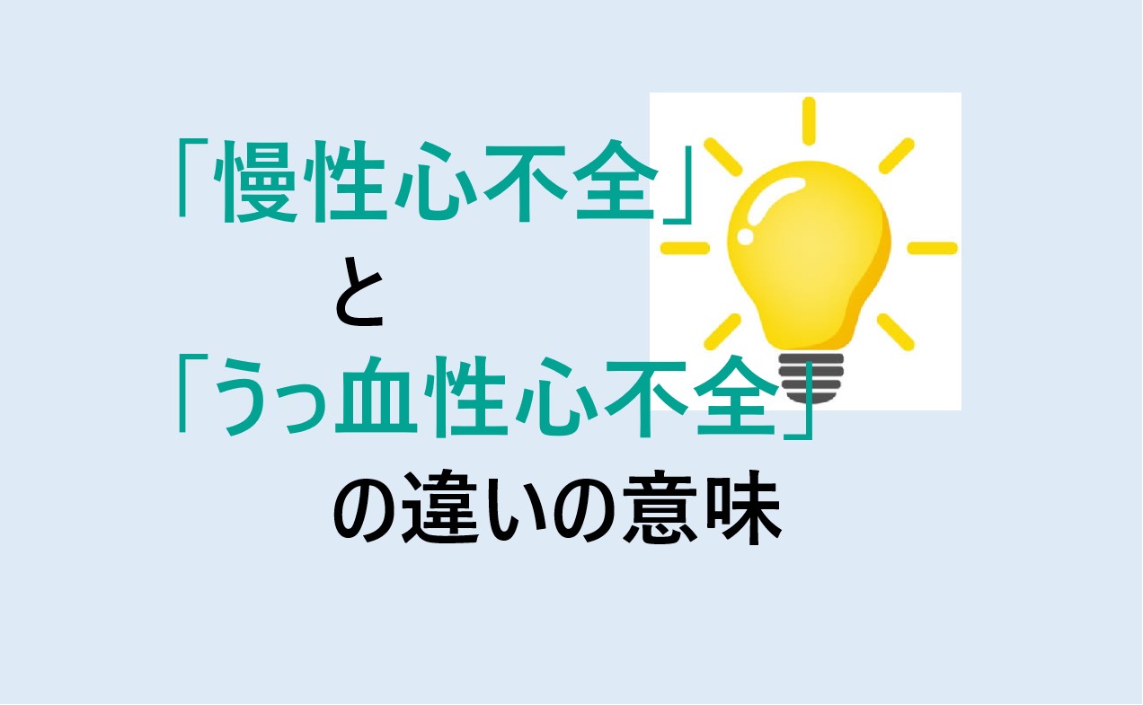 慢性心不全とうっ血性心不全の違い