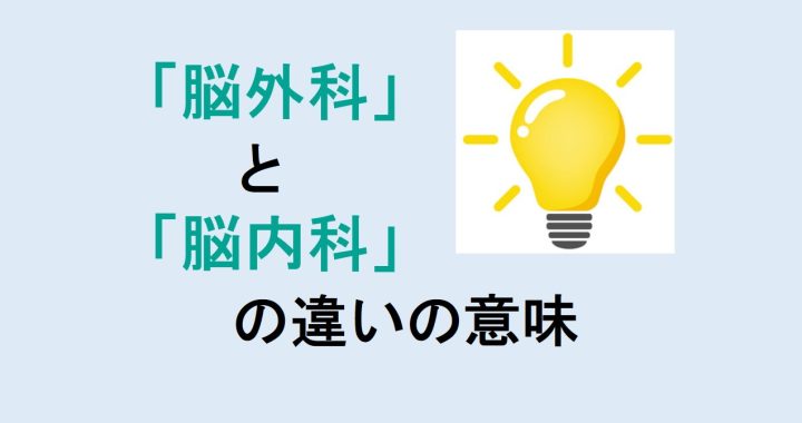 脳外科と脳内科の違いの意味を分かりやすく解説！