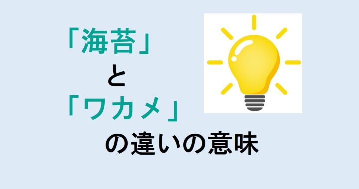 海苔とワカメの違いの意味を分かりやすく解説！