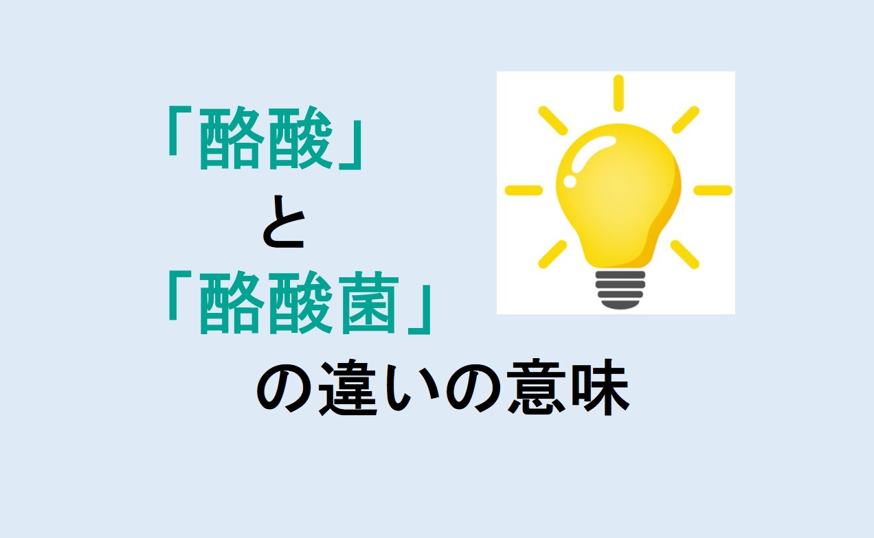 酪酸と酪酸菌の違い