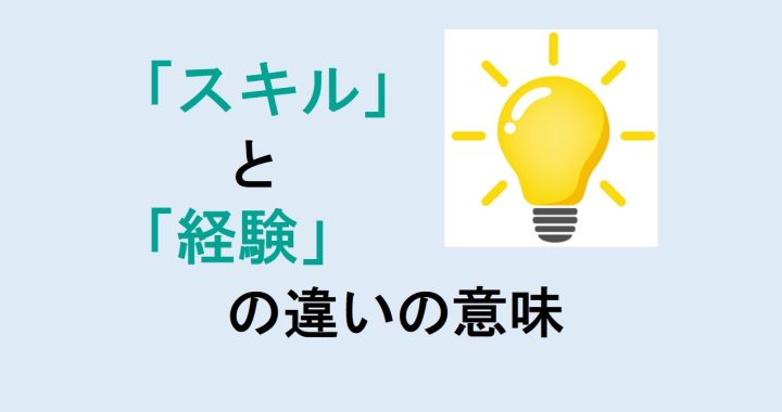 スキルと経験の違いの意味を分かりやすく解説！