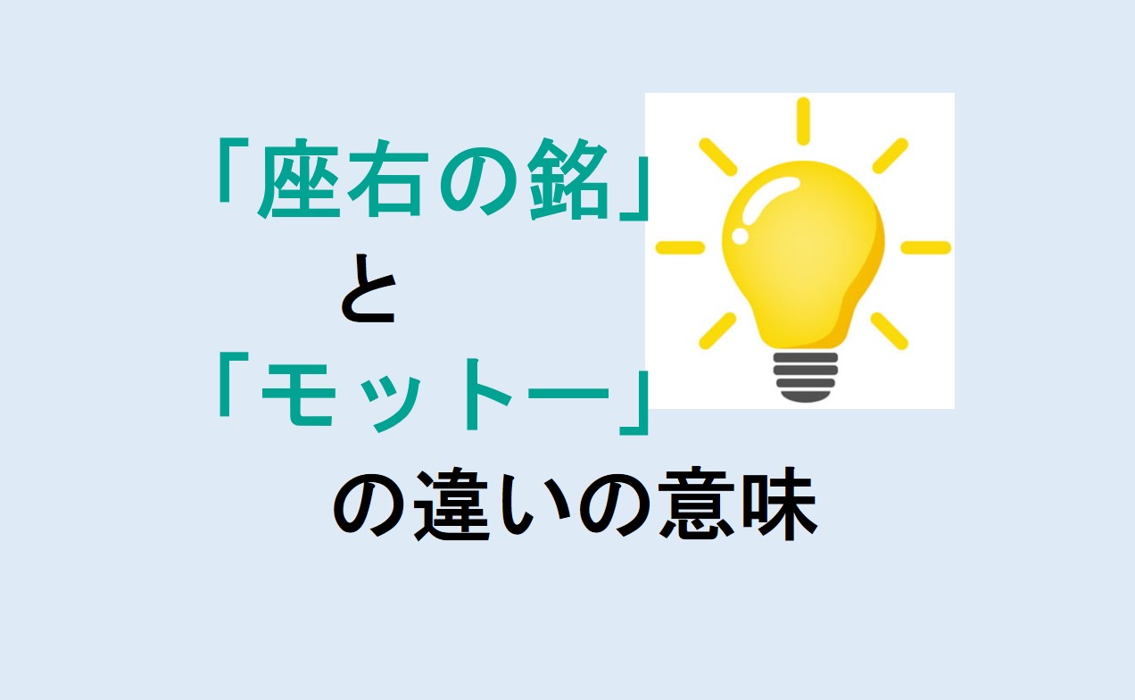 座右の銘とモットーの違い