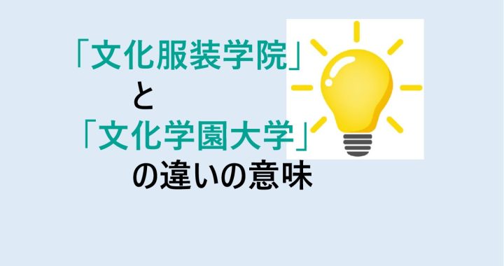 文化服装学院と文化学園大学の違いの意味を分かりやすく解説！