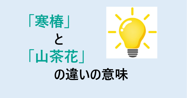 寒椿と山茶花の違いの意味を分かりやすく解説！