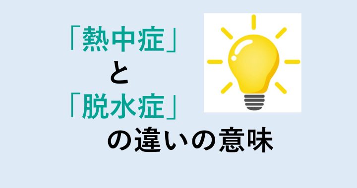 熱中症と脱水症の違いの意味を分かりやすく解説！