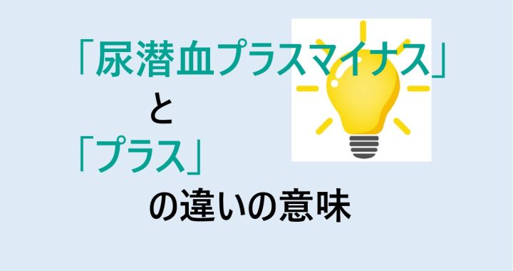 尿潜血プラスマイナスとプラスの違いの意味を分かりやすく解説！