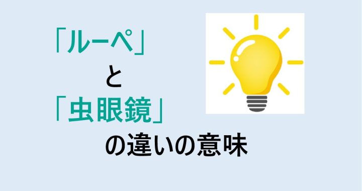 ルーペと虫眼鏡の違いの意味を分かりやすく解説！